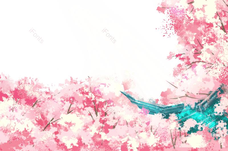 插画图片,樱花元素,春天PNG,场景免抠素材